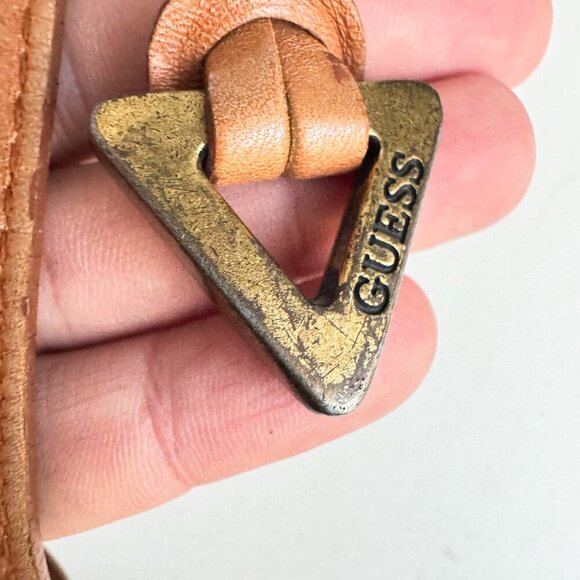 Vintage y2k Guess Brown Leather Saddle Bag - Picture 4 of 9